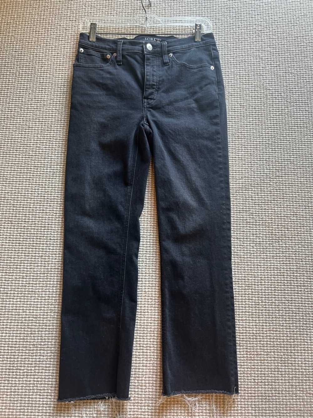 J. Crew Black Cropped Straight-Leg Jeans